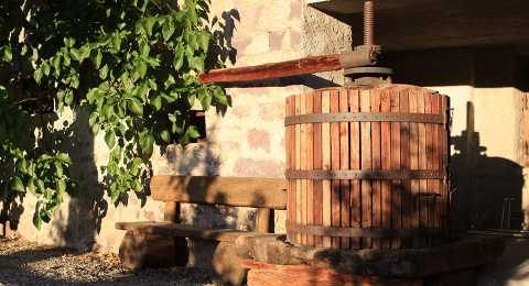 Alte Weinpresse am Pflanzerhof in Burgstall